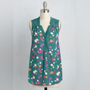 Modcloth Sleeveless Polka Dot Blouse